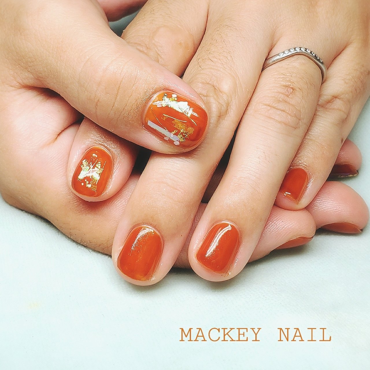 秋 ハンド ニュアンス ショート オレンジ Mackey Nailのネイルデザイン No ネイルブック