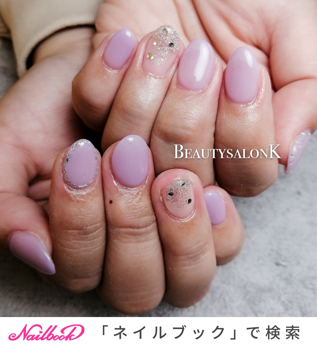 パープル 紫 透け感のネイルデザイン ネイルブック