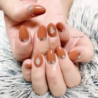 シェル オレンジのネイルデザイン ネイルブック