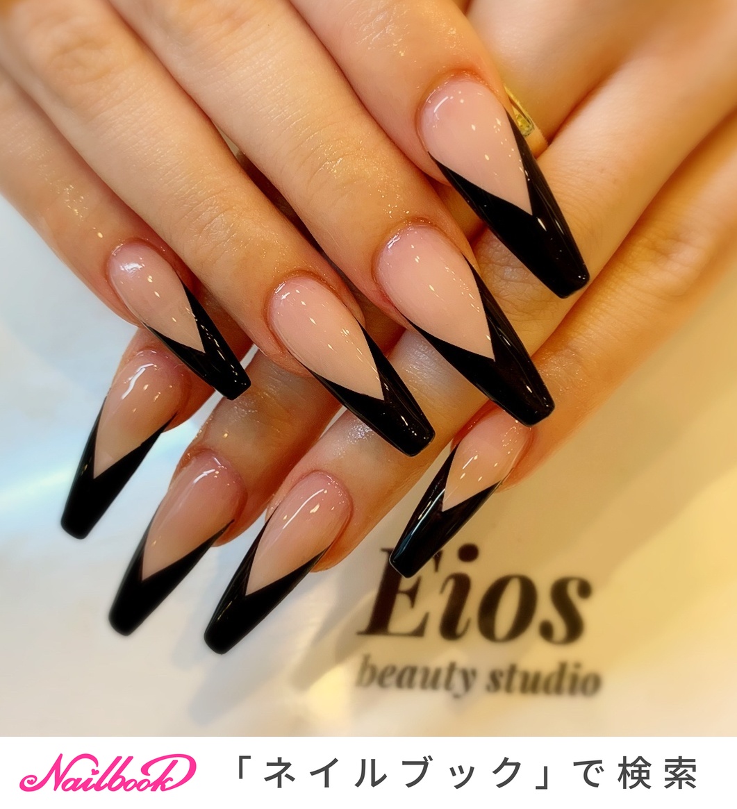 シンプル スーパーロングのネイルデザイン ネイルブック