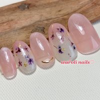 冬 押し花のネイルデザイン ネイルブック
