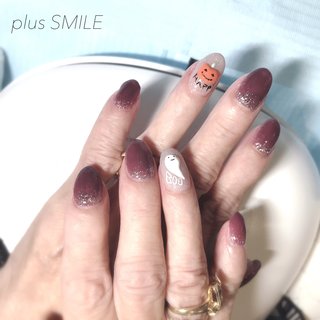 #ハロウィンネイル #大人ハロウィン 
#70代のお客様 #plussmile #ネイルブック
