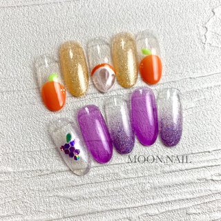 秋 フルーツ パープルのネイルデザイン ネイルブック