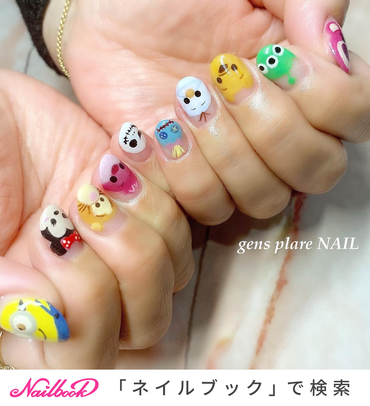 ハンド 痛ネイル キャラクター ミディアム カラフル Gpnail Sayakaのネイルデザイン No ネイルブック