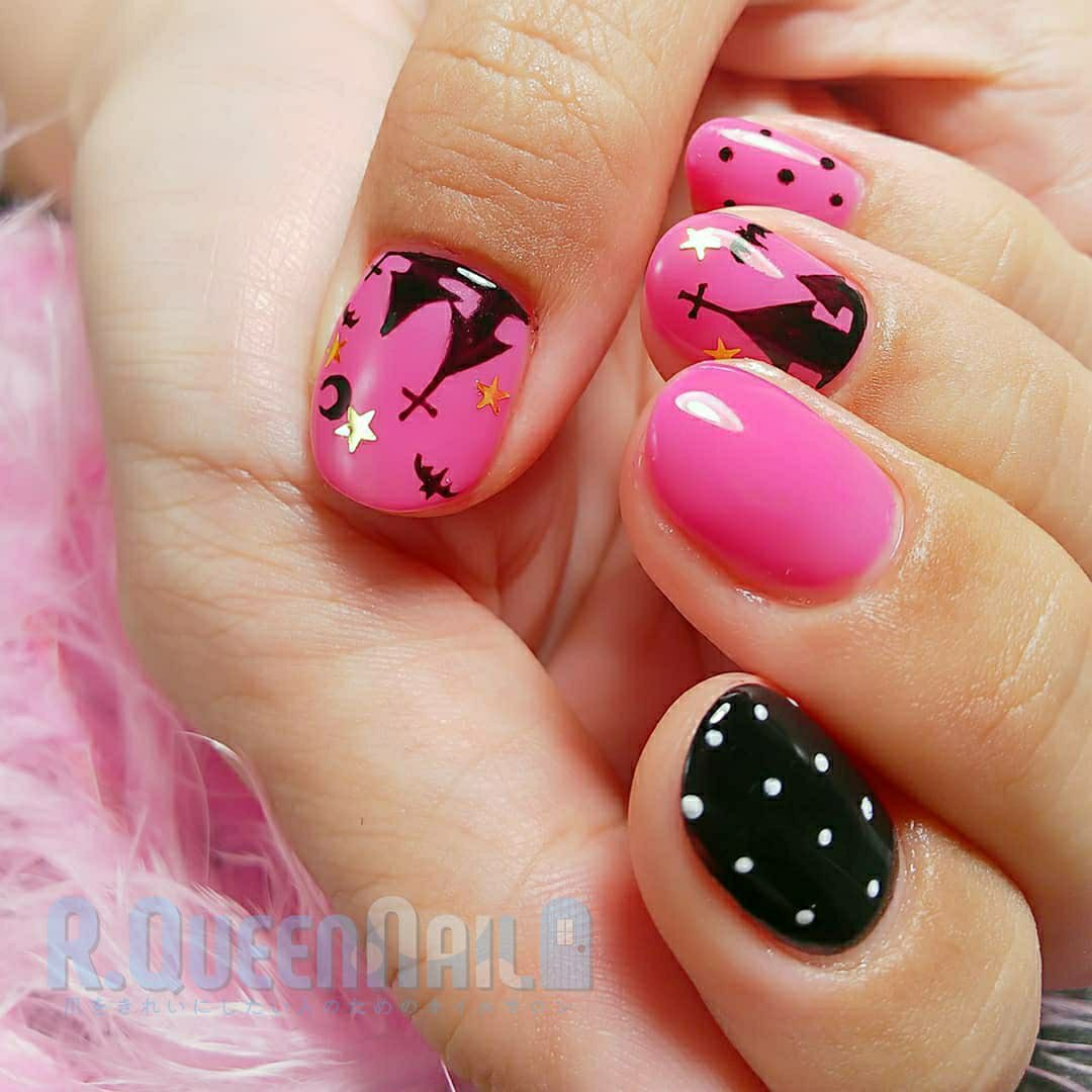 秋 ハロウィン ハンド キャラクター ドット 今村しほり 千葉 R Queennailのネイルデザイン No ネイルブック