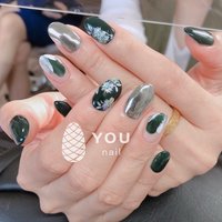 深緑のネイルデザイン ネイルブック