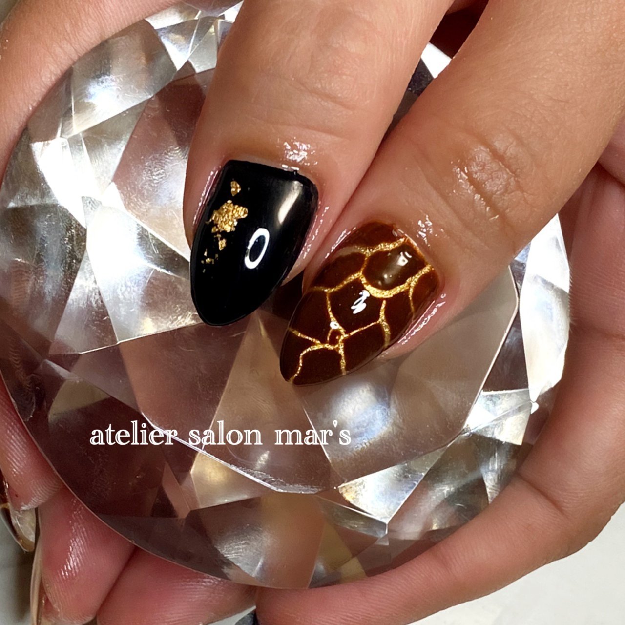 ブラウン ブラック ゴールド Masayoのネイルデザイン No ネイルブック