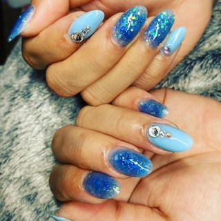 22年 新着順 ブルー 青 いんすたばぐらまーのネイルデザイン ネイルブック