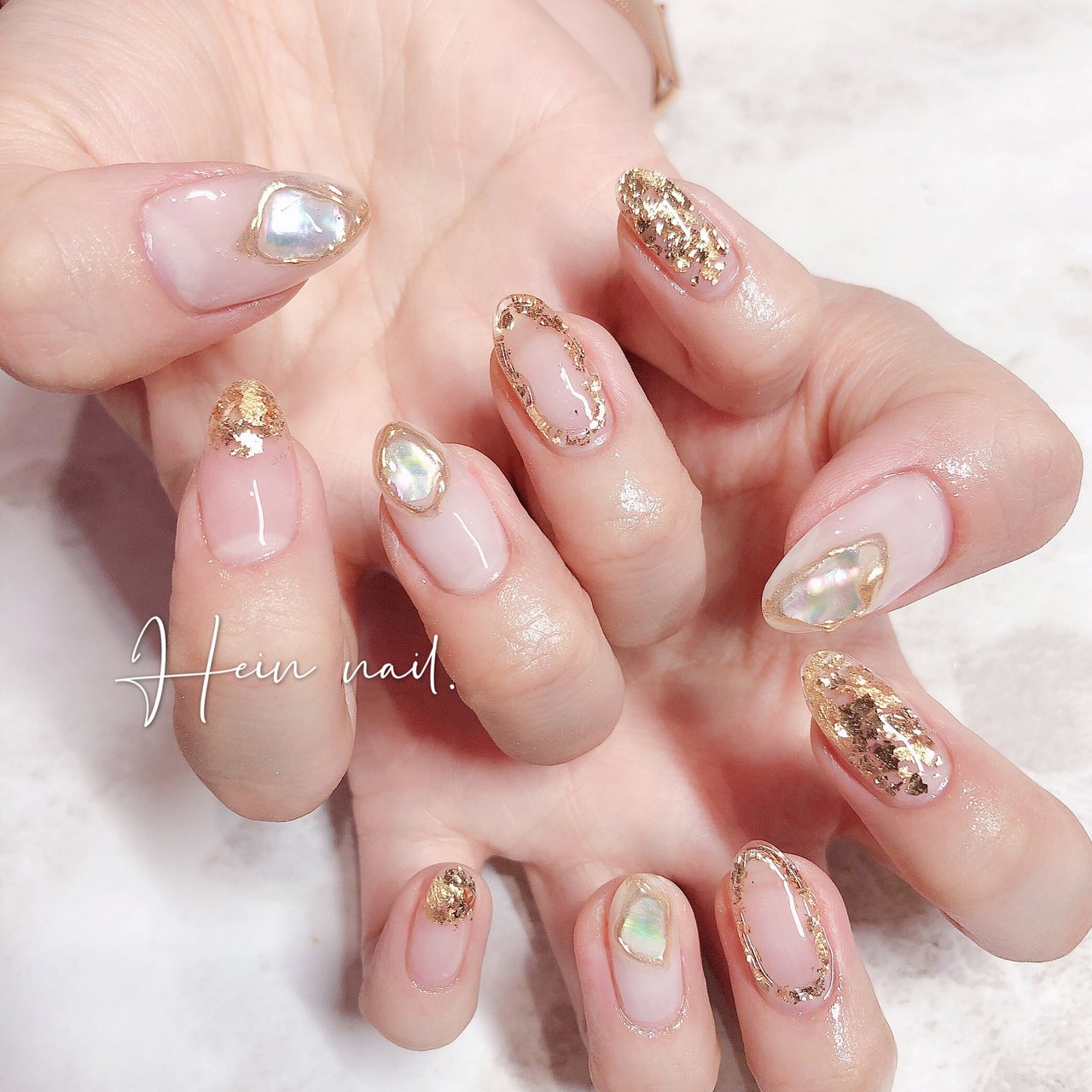 ホワイト クリア ゴールド Hein Nail のネイルデザイン No ネイルブック