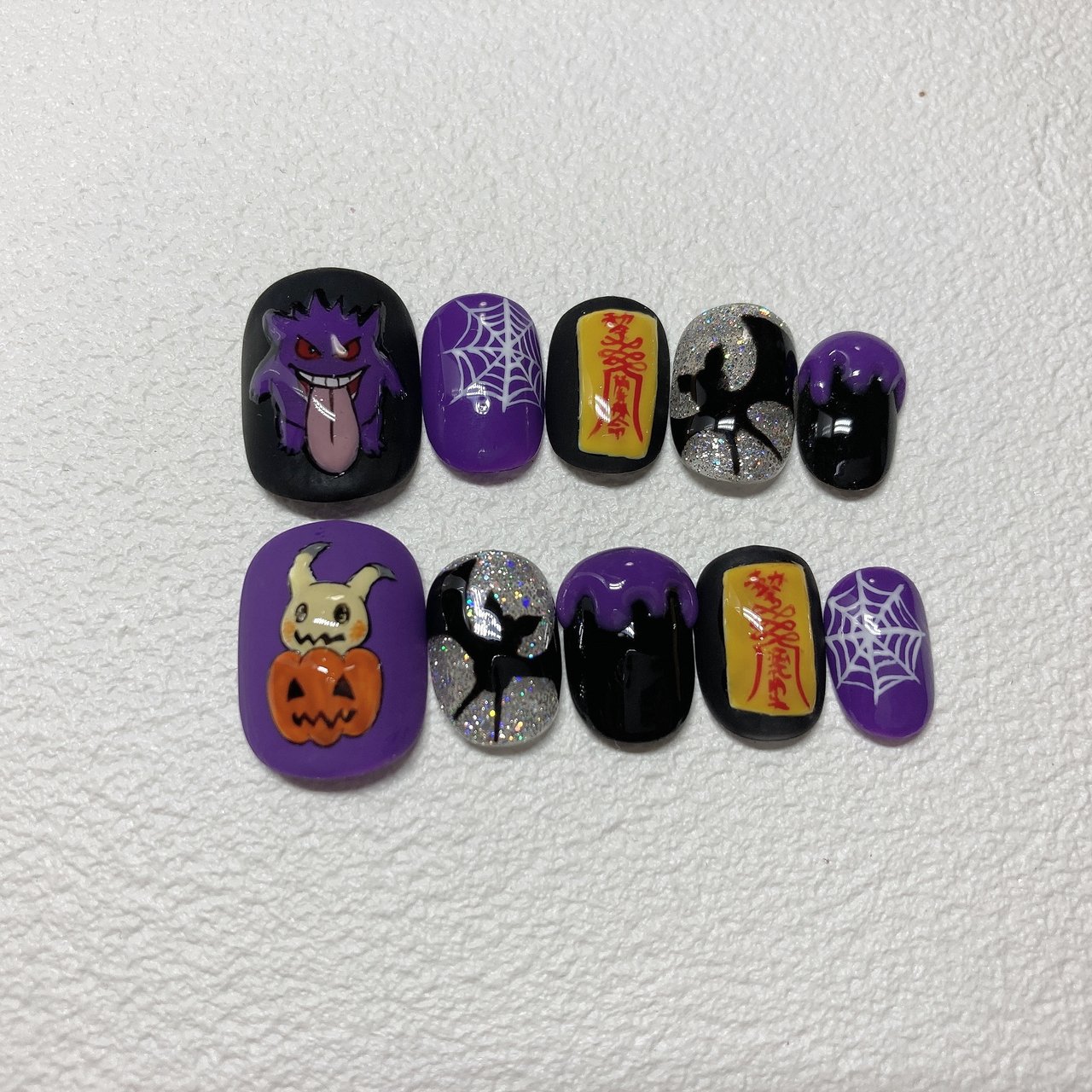 ハロウィン ハンド キャラクター ショート ブラック Goma S Nailのネイルデザイン No ネイルブック