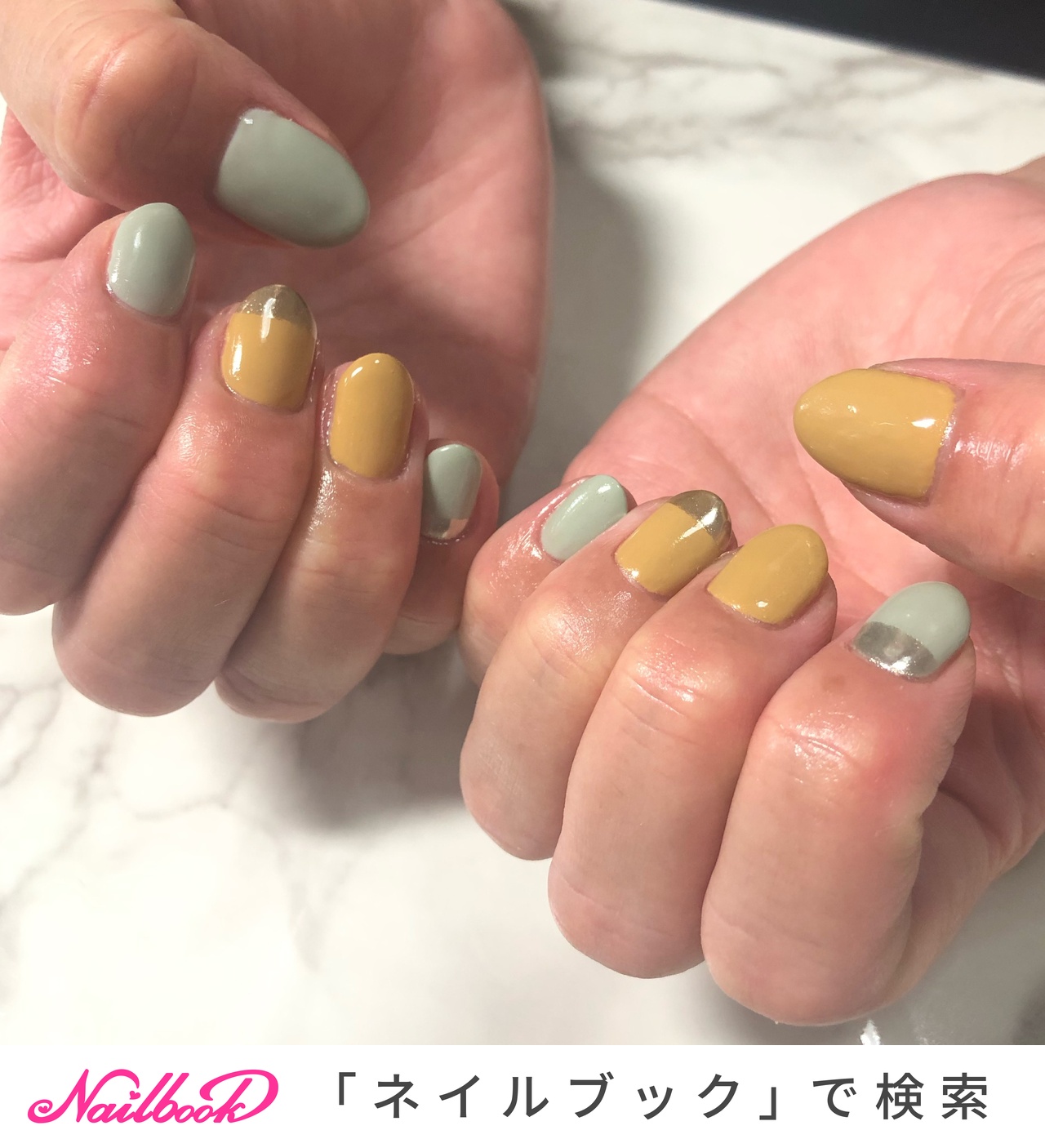 オールシーズン ハンド シンプル ショート スモーキー Tiaraimiのネイルデザイン No ネイルブック