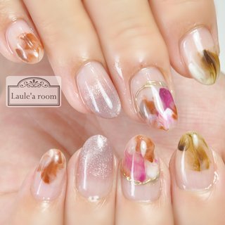 秋花柄ネイルのネイルデザイン ネイルブック