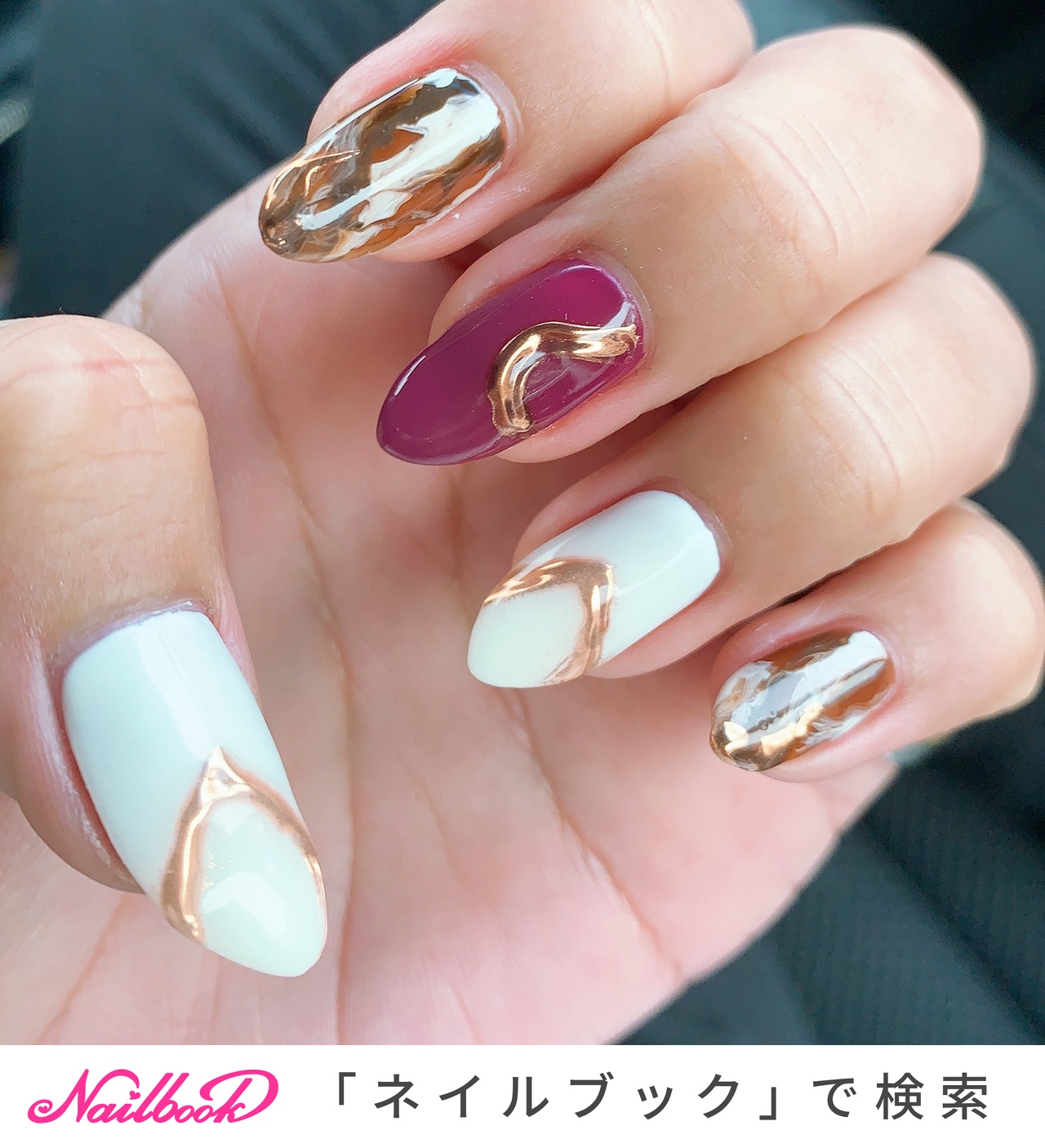 明るい茶色のネイルデザイン ネイルブック