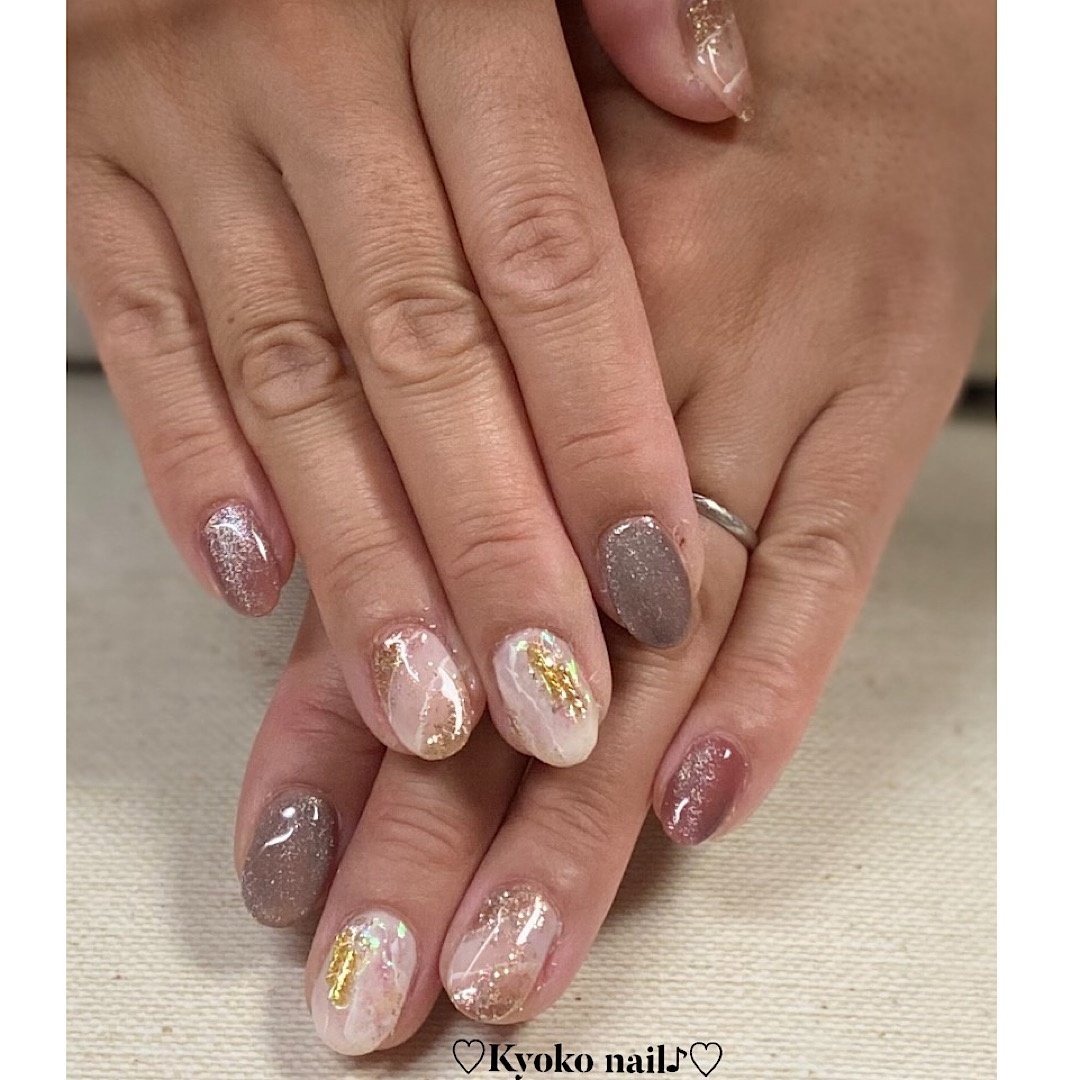 オールシーズン パーティー 女子会 ハンド ラメ Kyoko Nailのネイルデザイン No ネイルブック