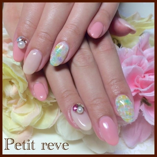 春 ハンド ツイード ミディアム パステル Petit Reveのネイルデザイン No 956332 ネイルブック