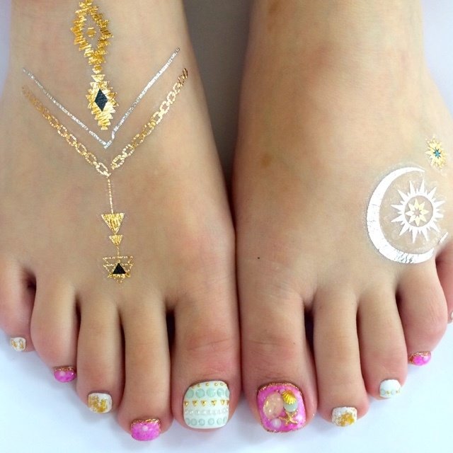 フット ピンク お客様 Malva Umedaのネイルデザイン No ネイルブック