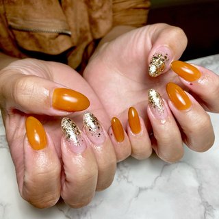 クリアキャメルのネイルデザイン ネイルブック