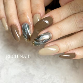 茶ネイルのネイルデザイン ネイルブック