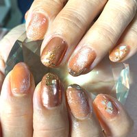 シェル オレンジのネイルデザイン ネイルブック