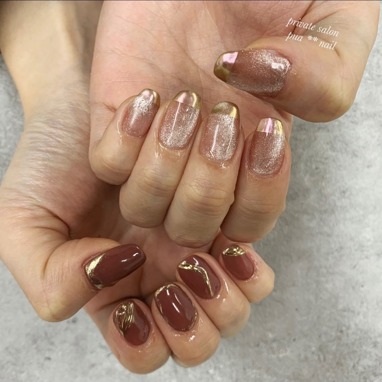 秋/冬/ハンド/ワンカラー/ニュアンス - pua**nailのネイル