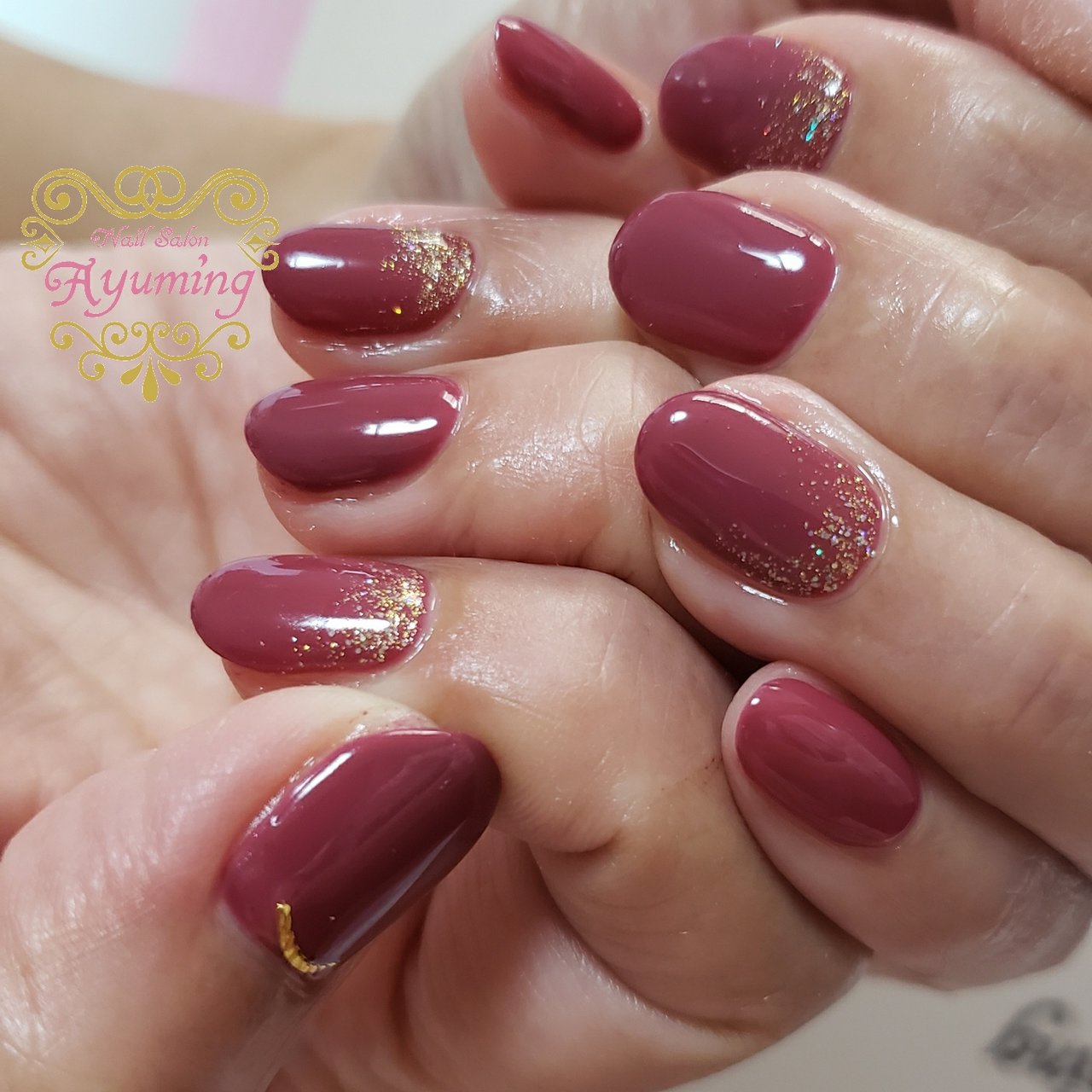 秋/冬/オフィス/シンプル/ラメ - ayumingnailのネイルデザイン[No