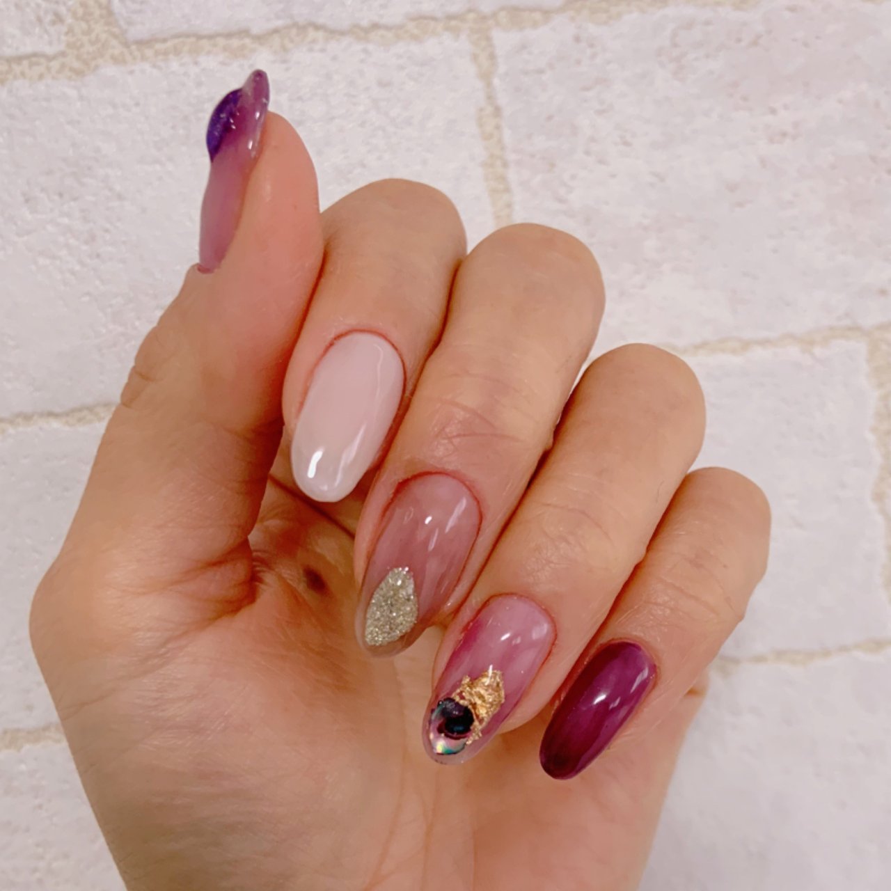 オールシーズン ハンド ニュアンス ピンク ジェルネイル Amuse Nailのネイルデザイン No ネイルブック