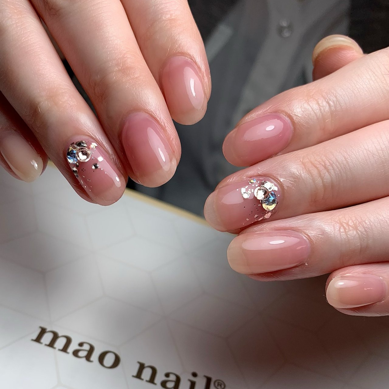 ハンド ピンク グレージュ お客様 Bijou Nailのネイルデザイン No ネイルブック