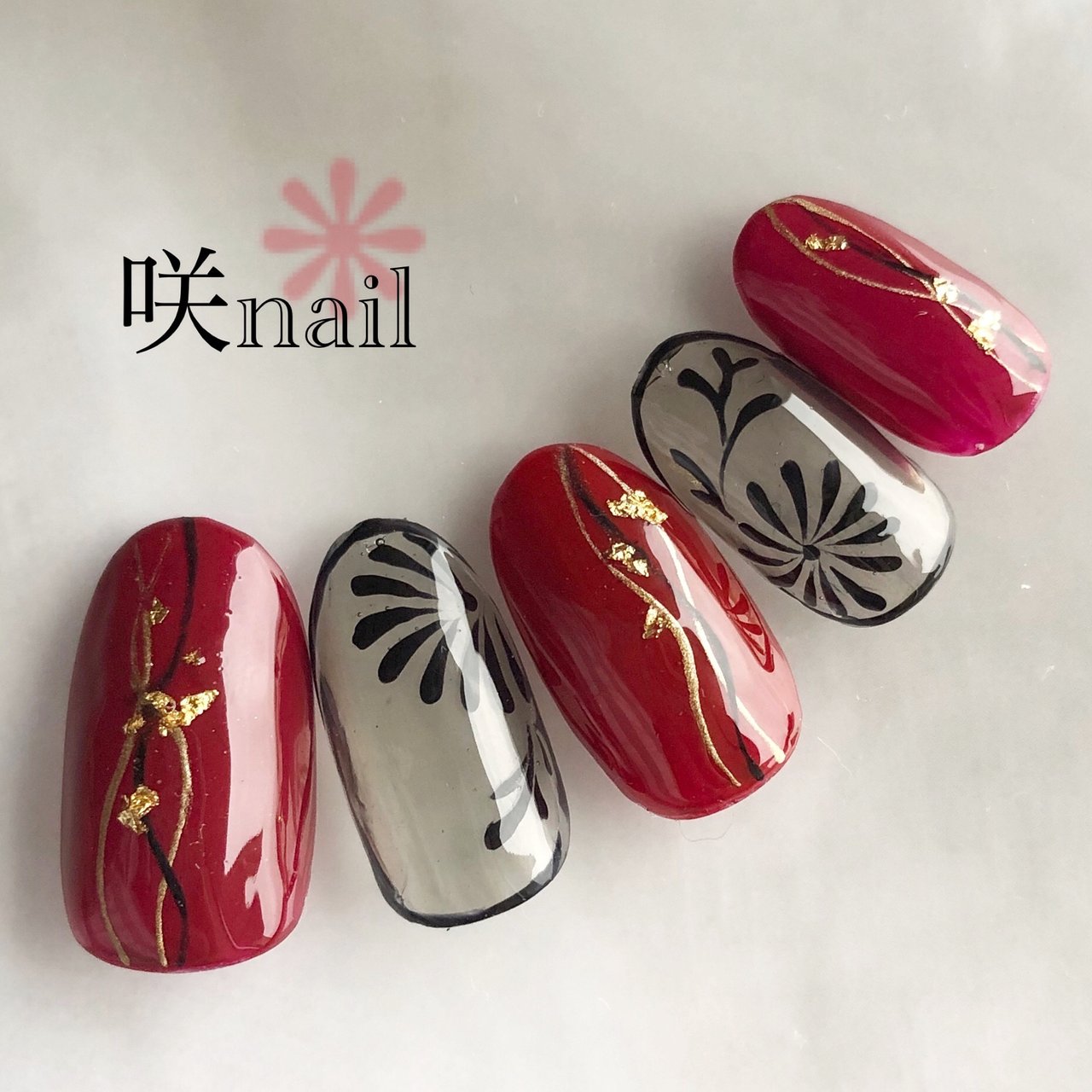 冬 お正月 成人式 浴衣 ハンド 咲nail サキネイル のネイルデザイン No ネイルブック