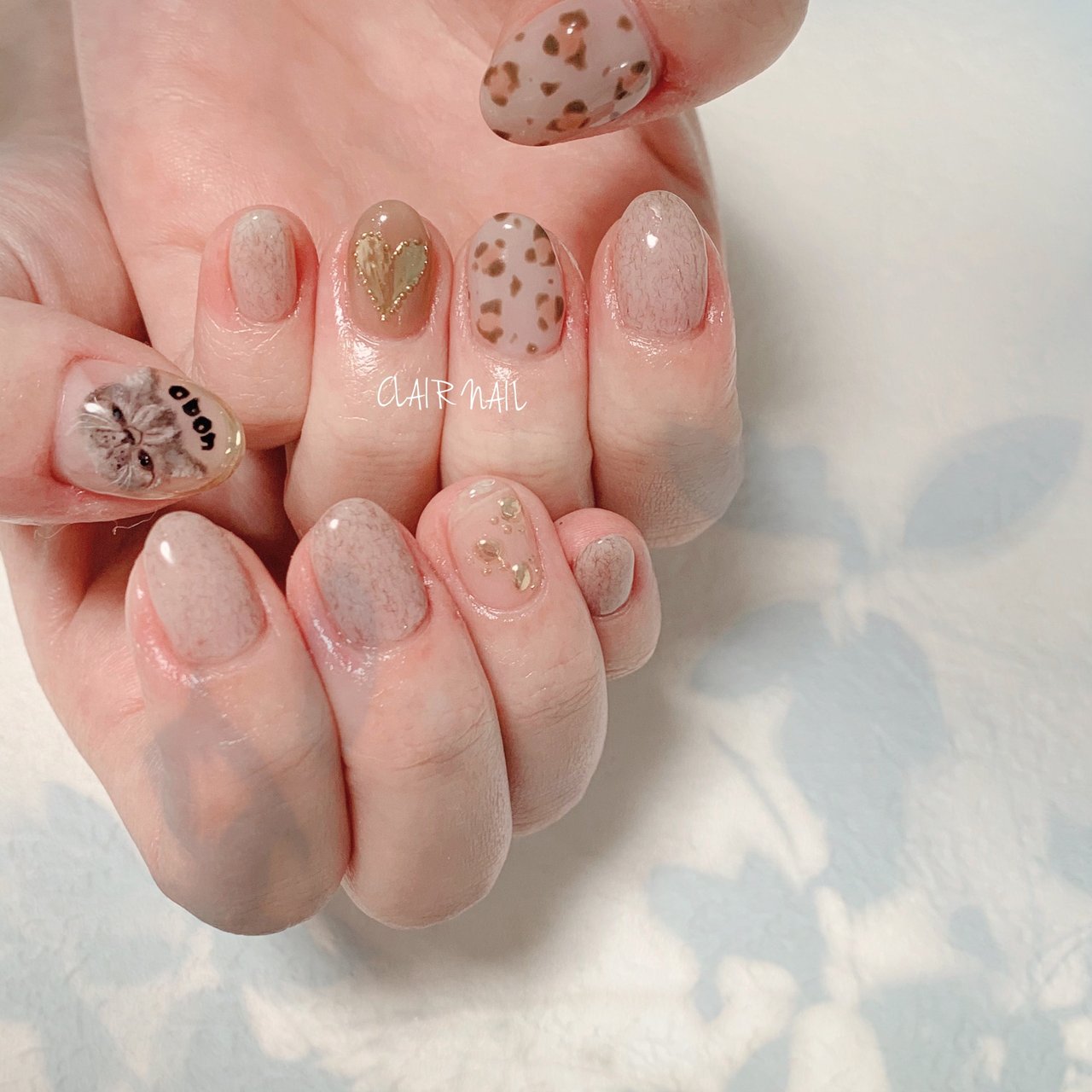 秋 冬 アニマル柄 ハート Nail Salon Clair クレール のネイルデザイン No ネイルブック
