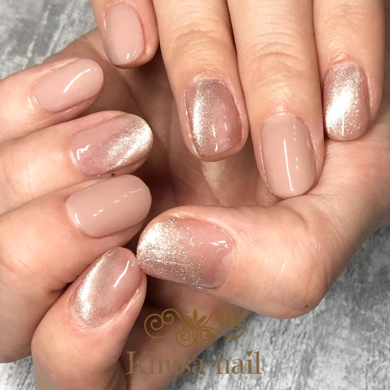 ハンド ワンカラー ショート ベージュ ピンク Khusa Nail Yukariのネイルデザイン No ネイルブック