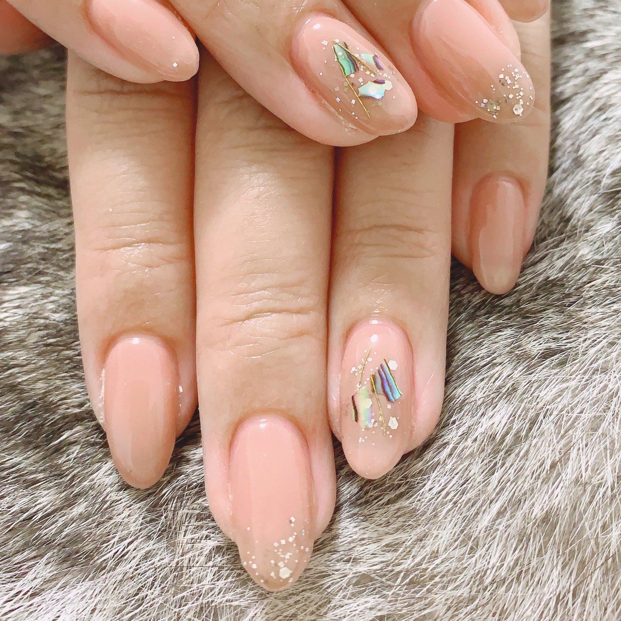 ハンド ワンカラー シェル ベージュ ピンク Maottyのネイルデザイン No ネイルブック