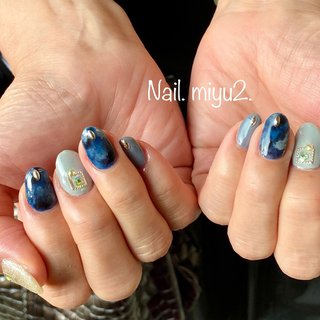 青べっ甲ネイルのネイルデザイン ネイルブック