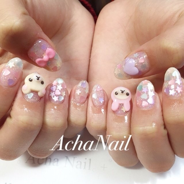 デート ハンド ホログラム ミディアム パステル Achanail 池袋ネイルサロンのネイルデザイン No ネイルブック