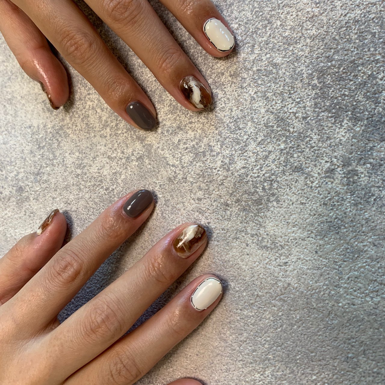 秋 冬 ハンド ホワイト ブラウン Menoのネイルデザイン No ネイルブック