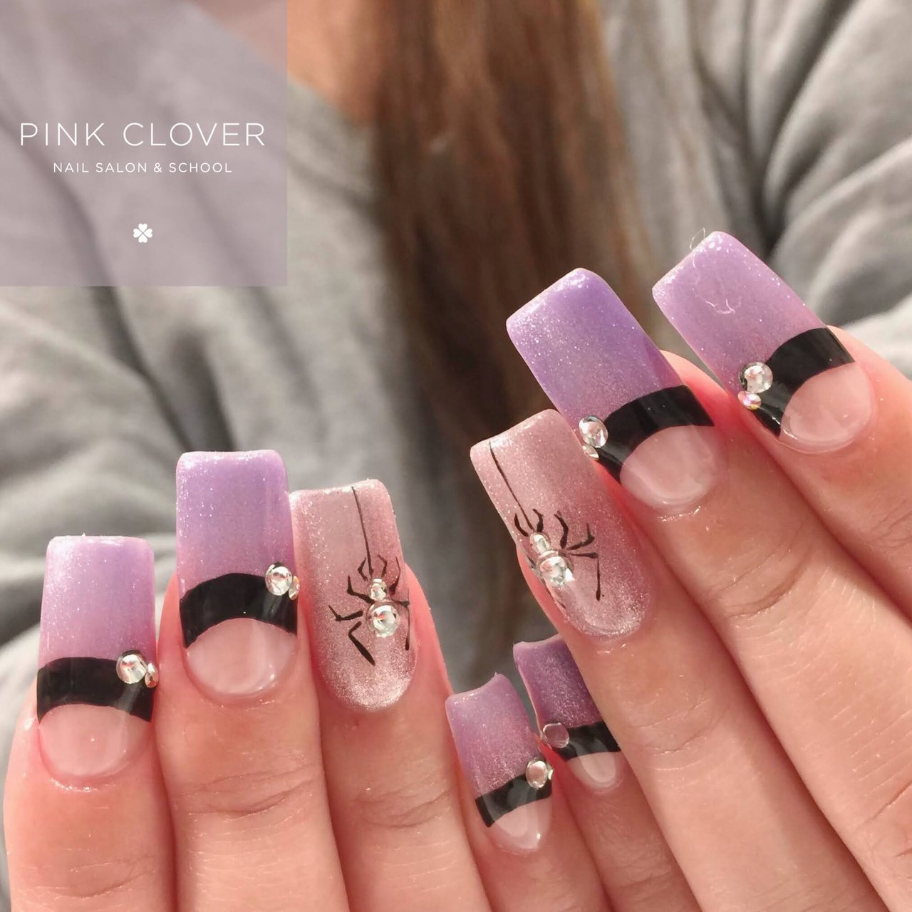 ピンク パープル ブラック Pink Clover ネイルサロン スクールのネイルデザイン No ネイルブック