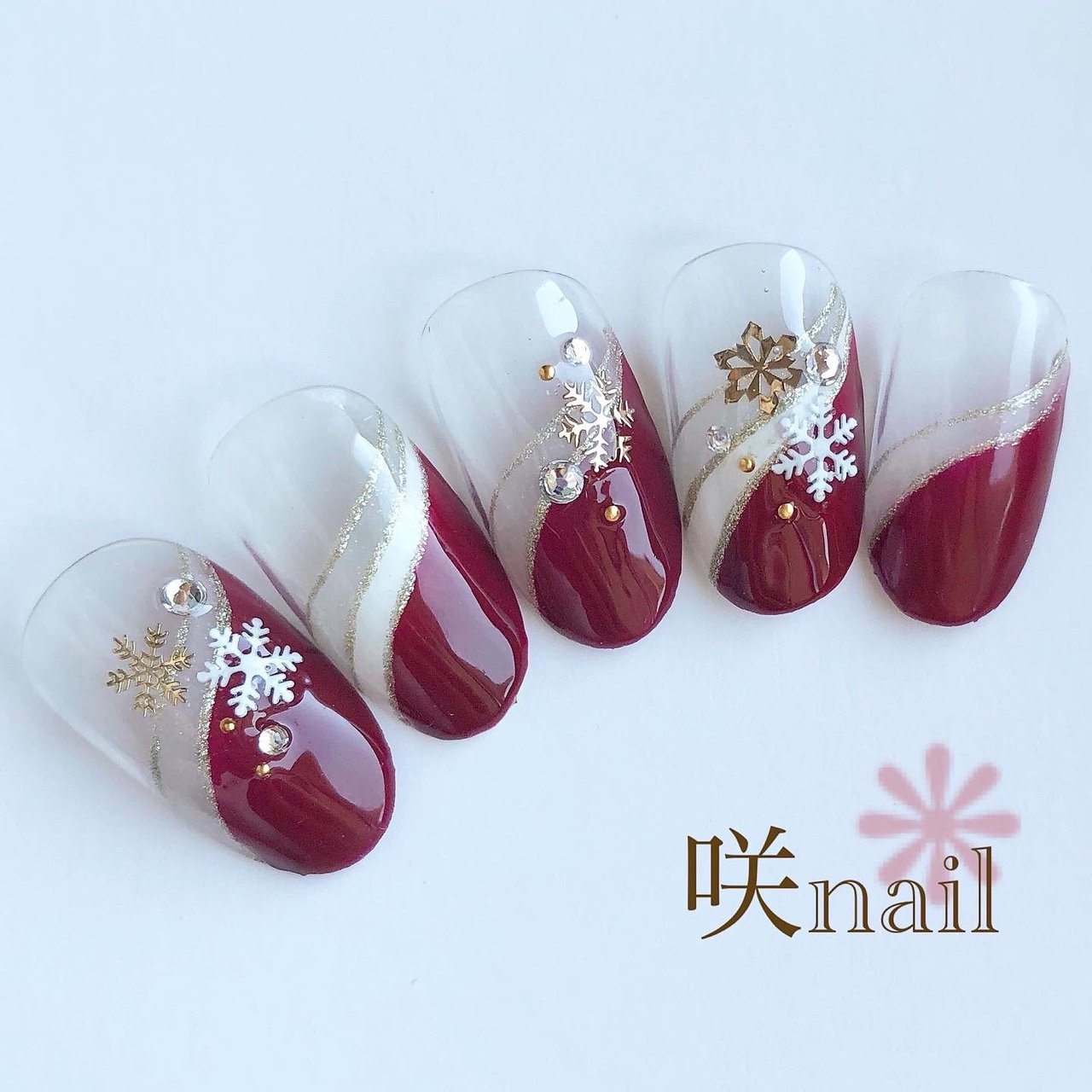 冬 クリスマス パーティー デート ハンド 咲nail サキネイル のネイルデザイン No ネイルブック