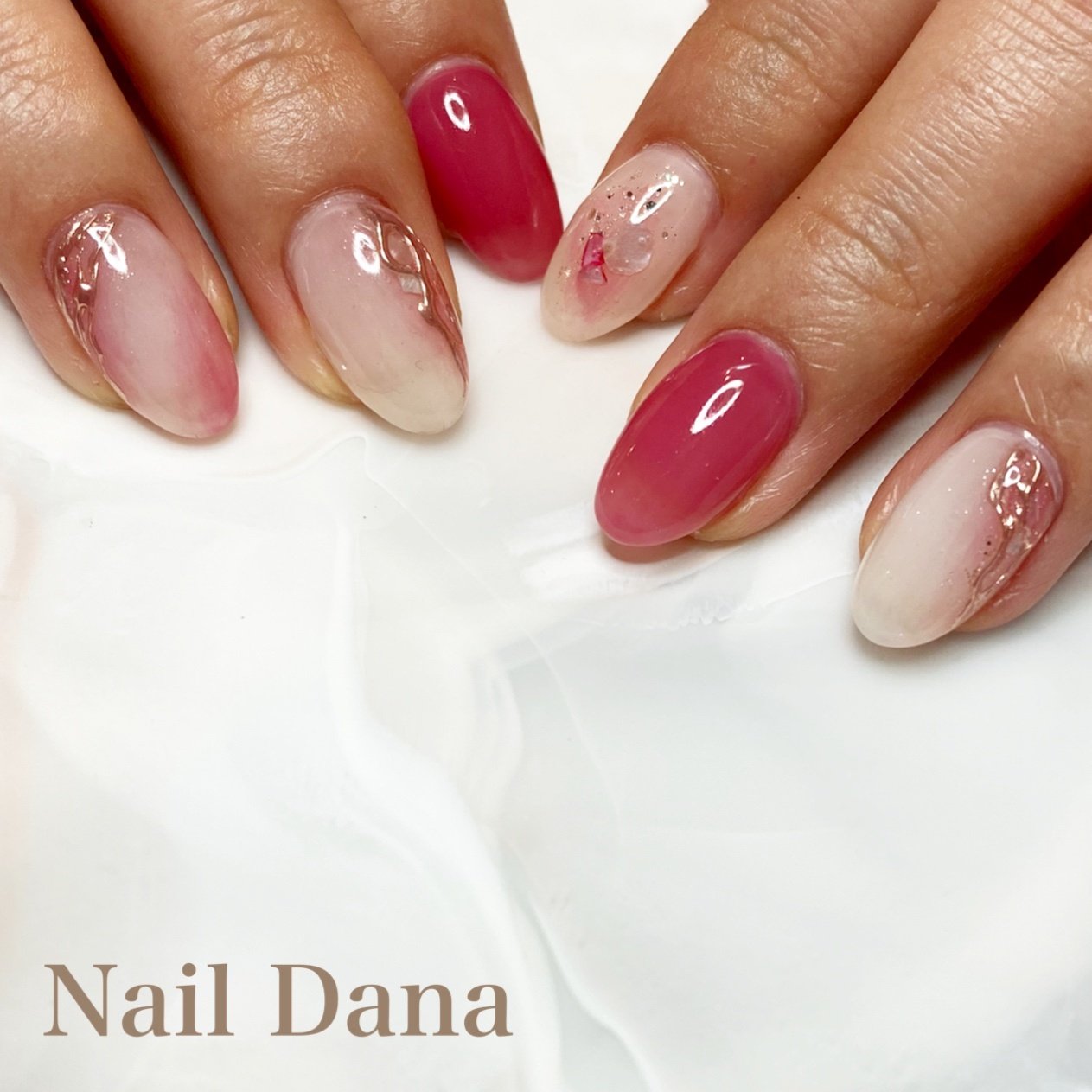 ハンド シェル シースルー タイダイ ニュアンス Nail Danaのネイルデザイン No ネイルブック