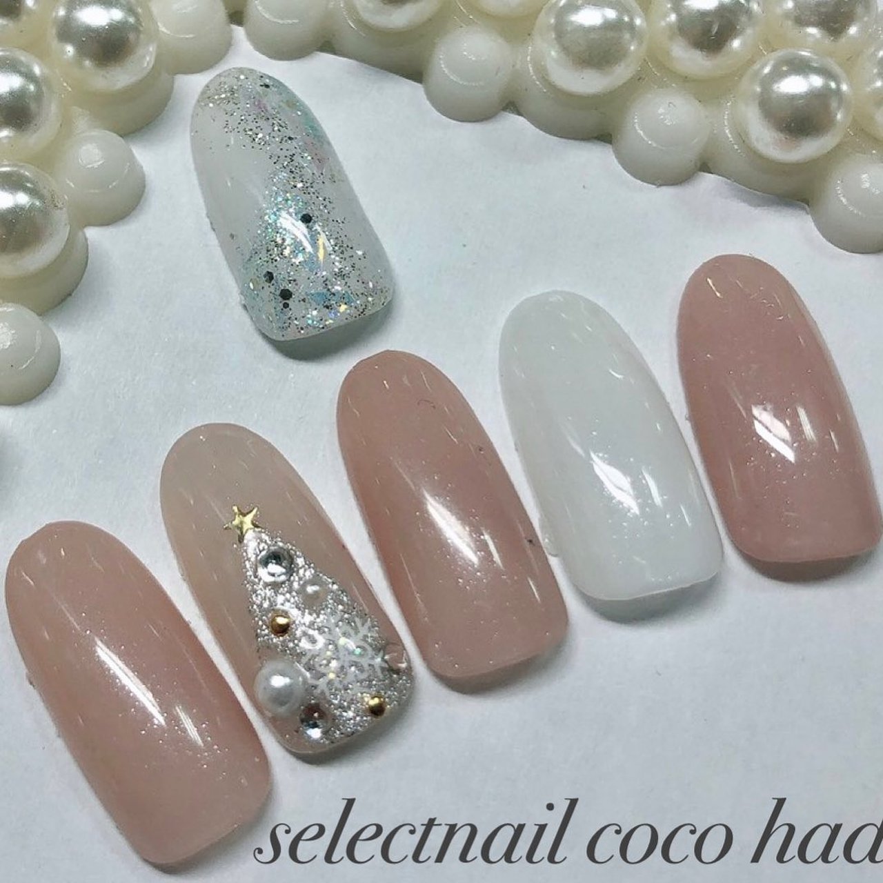 冬 クリスマス オフィス パーティー ハンド Selectnail Coco Hadanoのネイルデザイン No ネイルブック