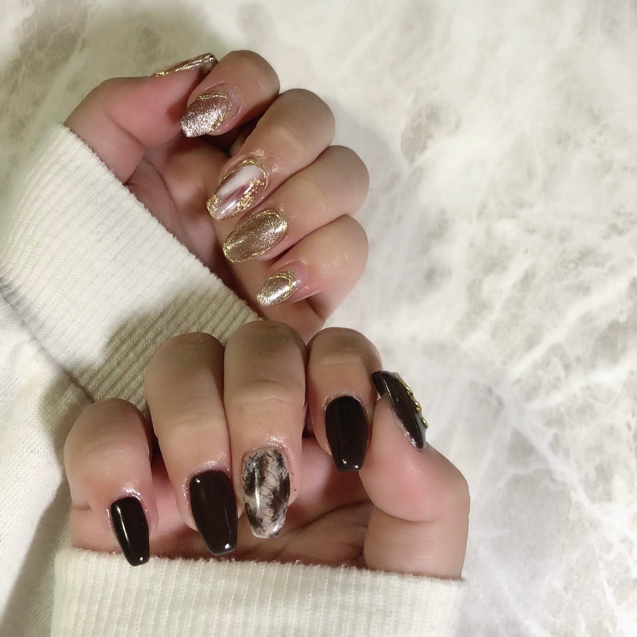 秋 冬 オールシーズン 女子会 ハンド Nail Ateのネイルデザイン No ネイルブック
