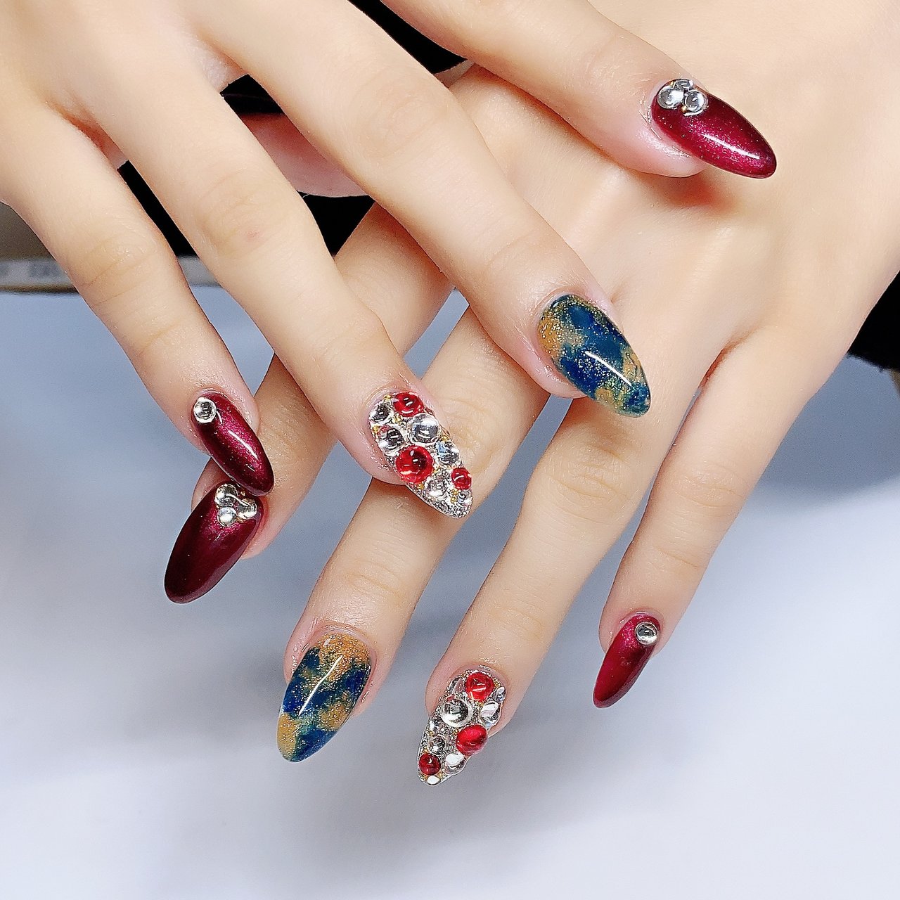 春 秋 冬 成人式 マーブル 涼子のネイルデザイン No ネイルブック