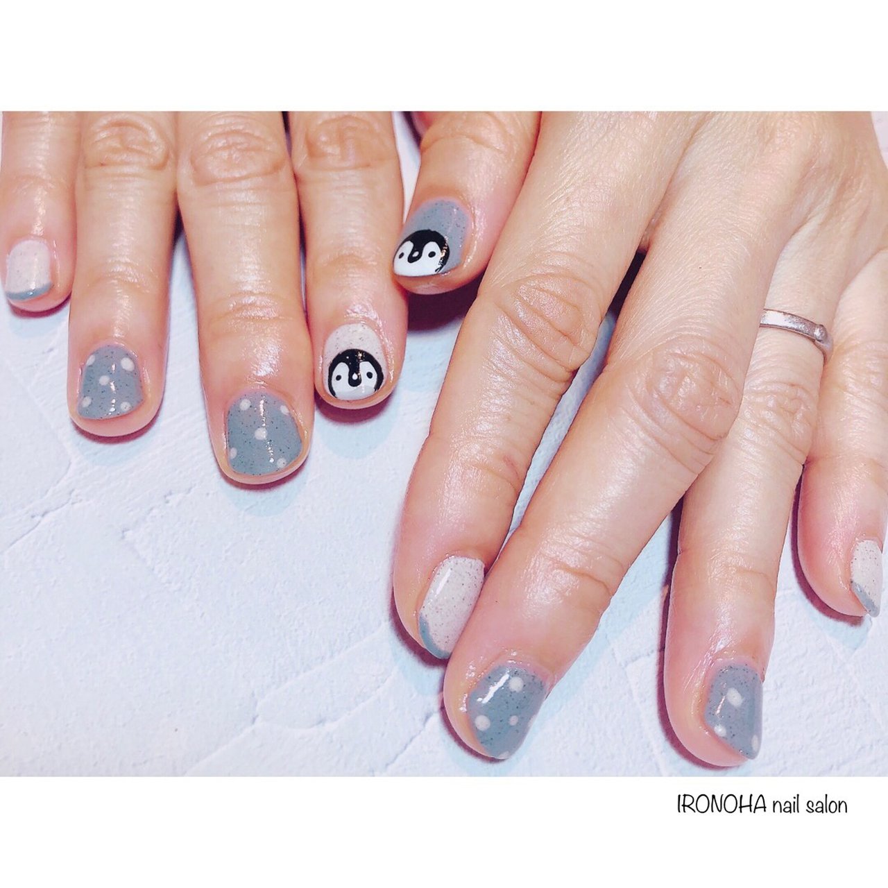 オールシーズン ハンド アニマル柄 ドット ショート Ironoha Nailのネイルデザイン No 505 ネイルブック