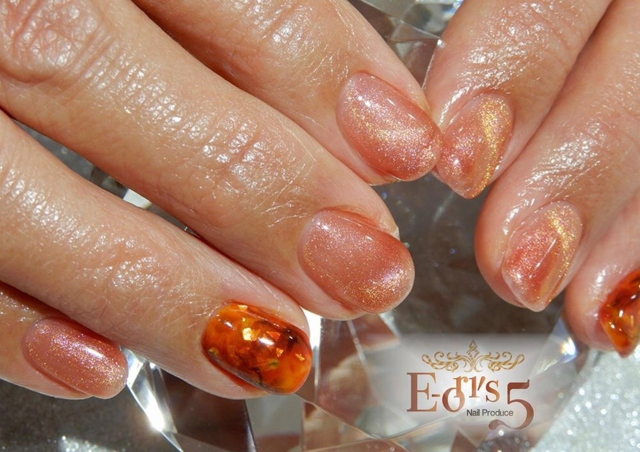 秋 オールシーズン 女子会 ハンド べっ甲 E 5 N Pのネイルデザイン No ネイルブック