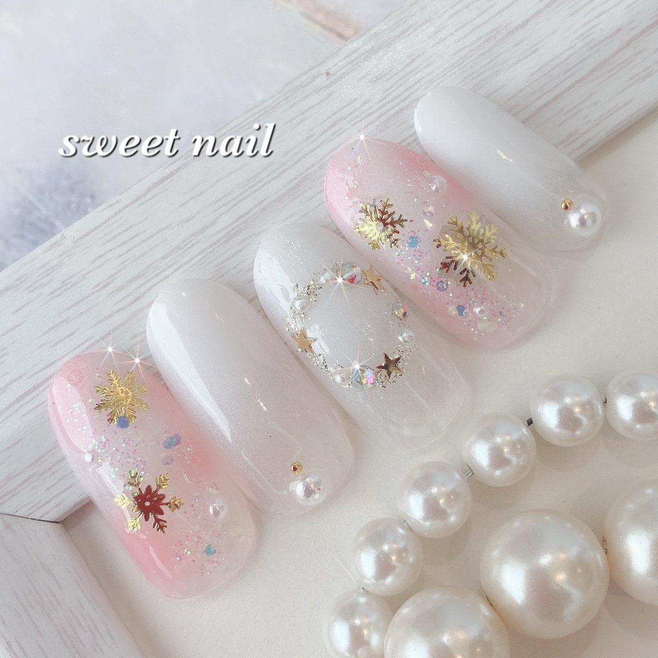 冬 お正月 クリスマス Sweetネイル スクールのネイルデザイン No ネイルブック