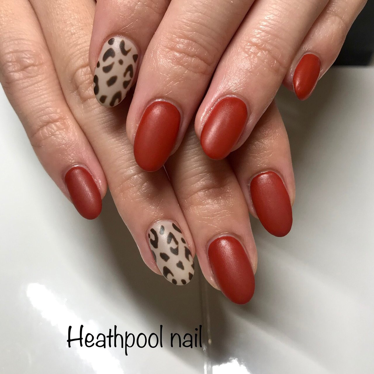 ハンド マット レオパード ベージュ ボルドー Heathpoolnailのネイルデザイン No ネイルブック