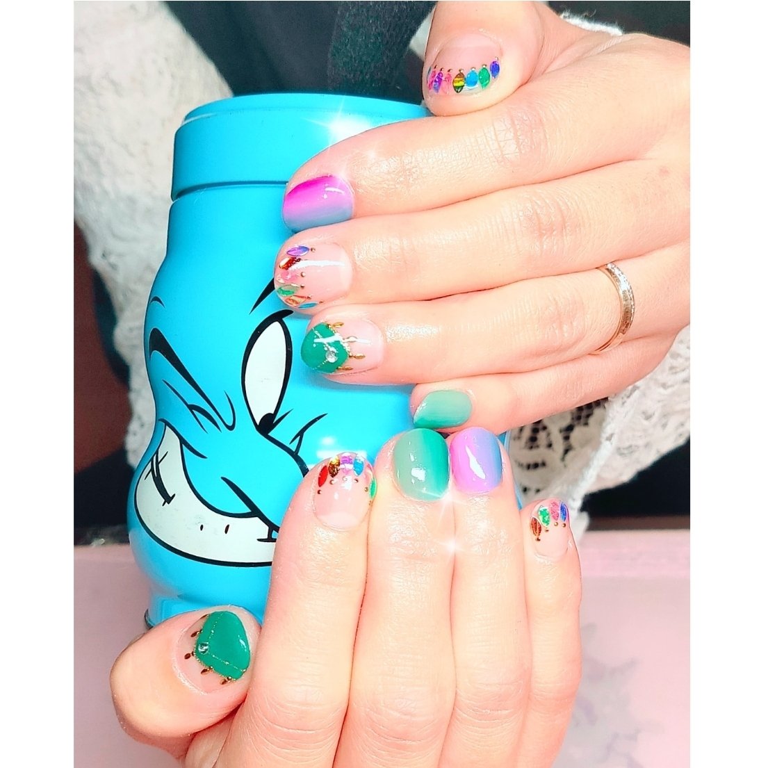 ターコイズ ブルー カラフル Gold Catのネイルデザイン No ネイルブック