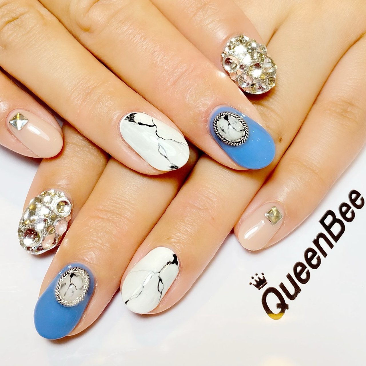 夏 秋 リゾート ハンド 大理石 Yuukaのネイルデザイン No 548 ネイルブック