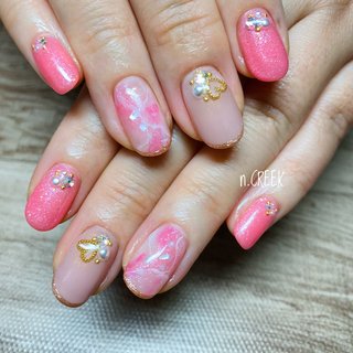 キラキラピンクのネイルデザイン ネイルブック