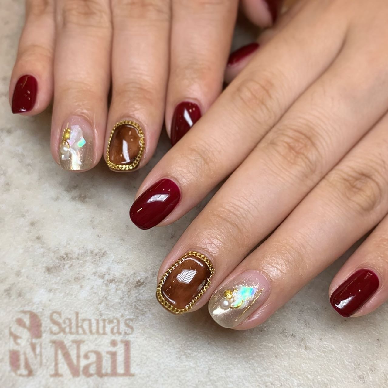 秋 冬 オフィス デート ハンド Sakurasnail Imsのネイルデザイン No ネイルブック