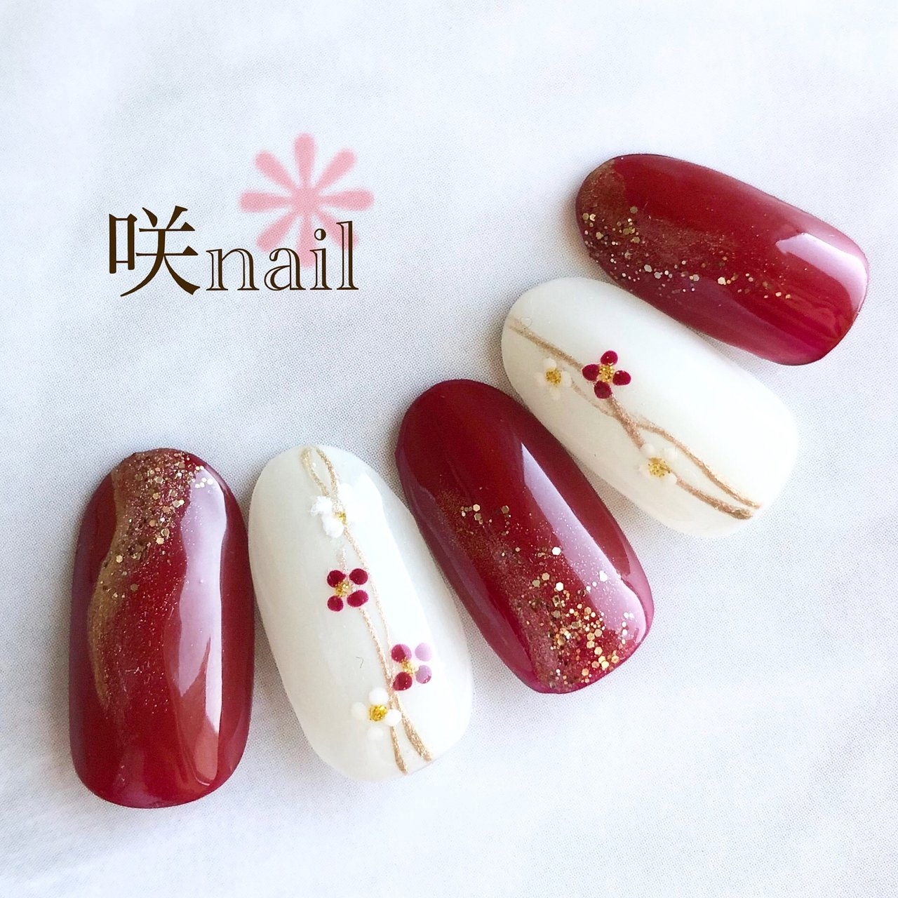 お正月 成人式 卒業式 浴衣 ハンド 咲nail サキネイル のネイルデザイン No ネイルブック