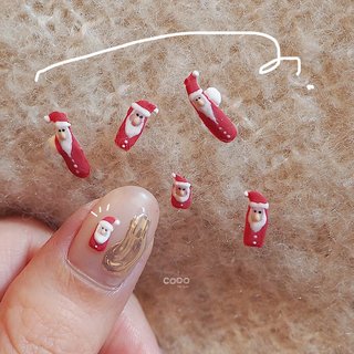 2025年】新着順｜#サンタさんパーツのネイルデザイン｜ネイルブック